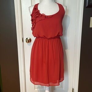 Xhilaration Ruffled Orange Halter Style Dress